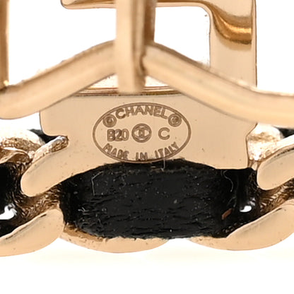 Chanel Metal Lambskin Vintage Allure Logo Hair Clip Black Gold 3 of 3