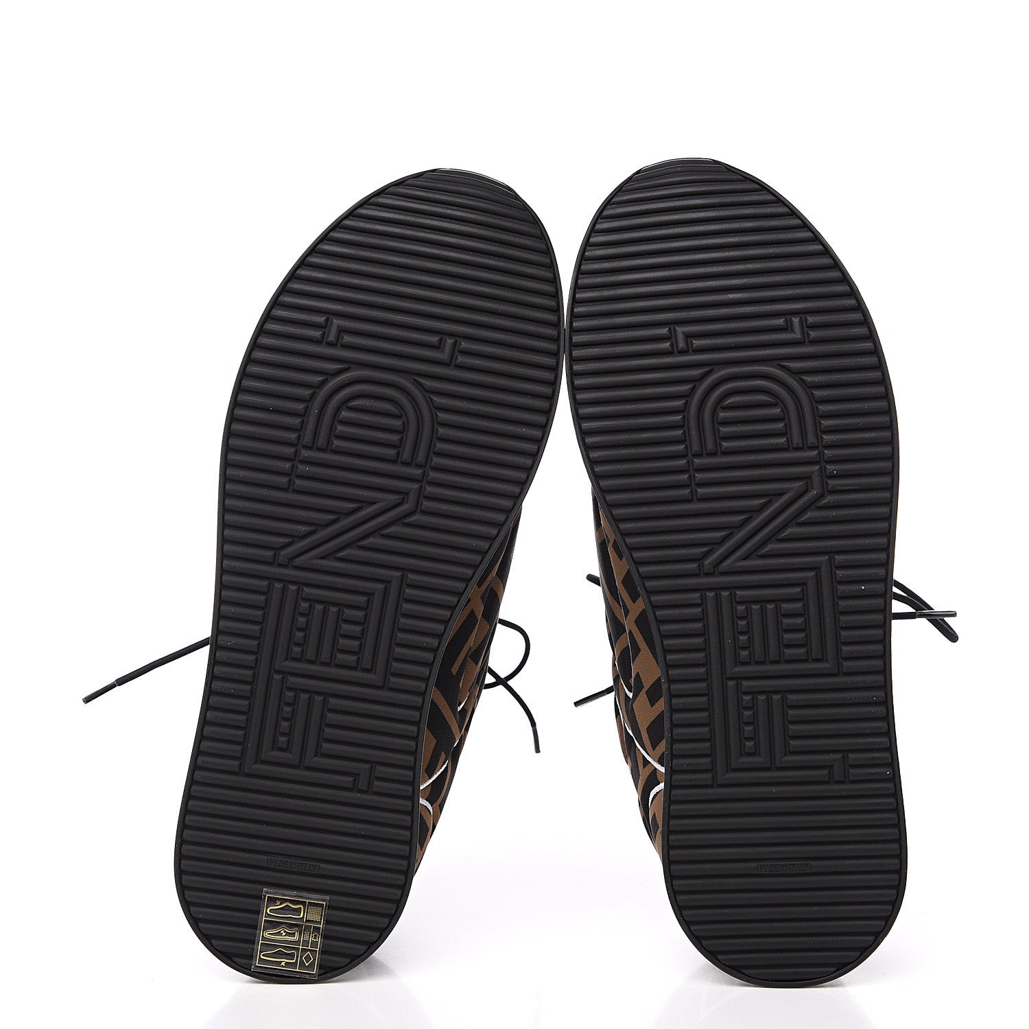 Fendi Stretch Fabric FFreedom Sneakers 36 Tobacco Black White 5 of 9