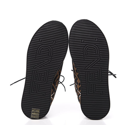 Fendi Stretch Fabric FFreedom Sneakers 36 Tobacco Black White 5 of 9