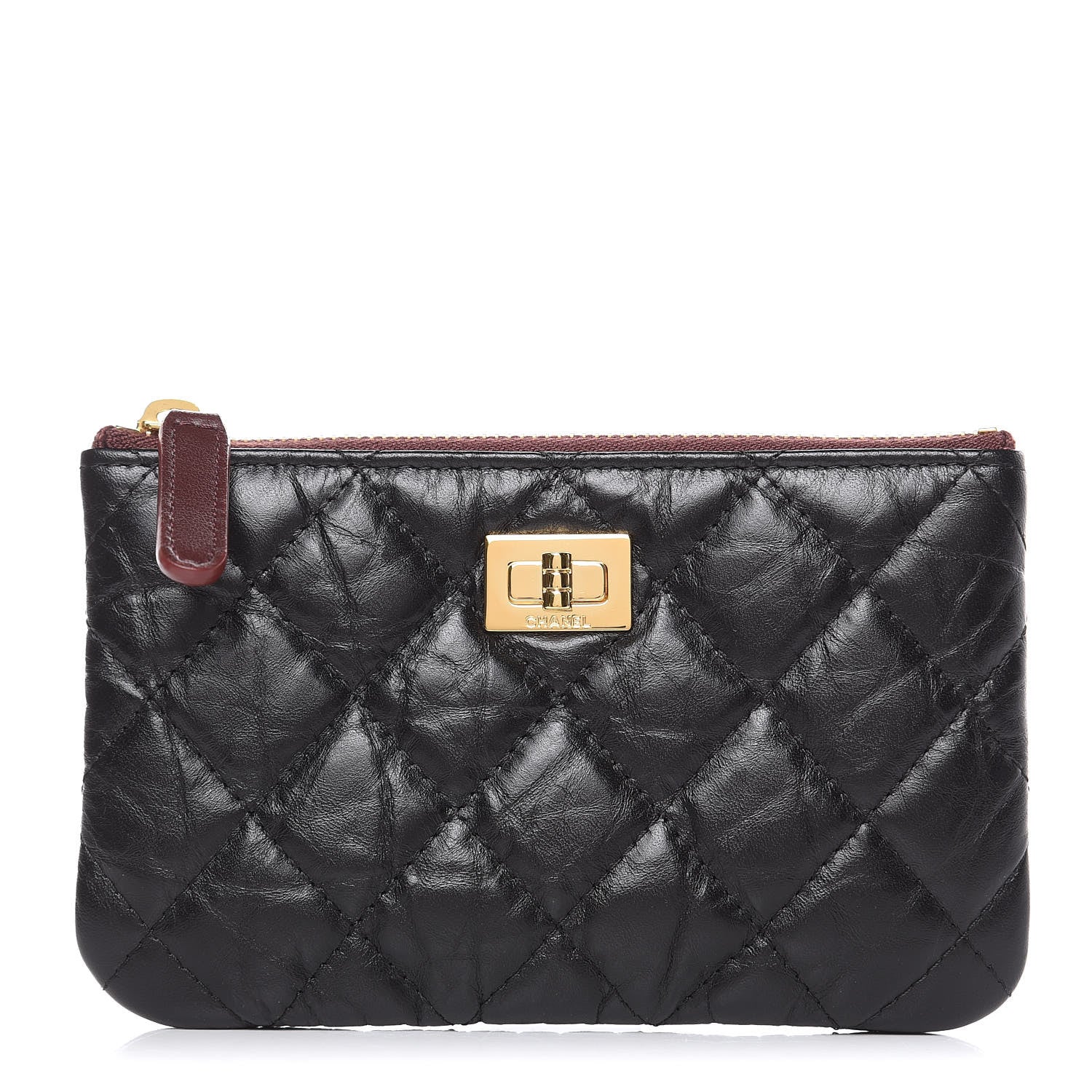 Chanel Aged Calfskin Quilted Small Reissue Cosmetic Case Black 1 of 8