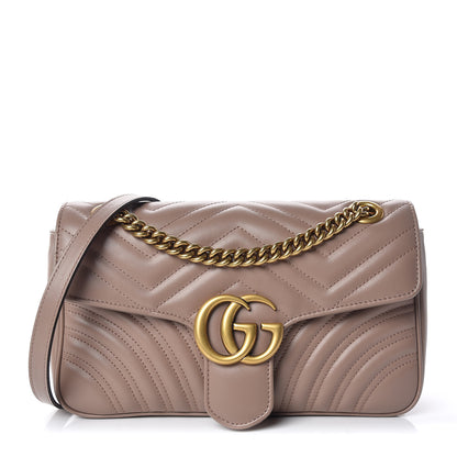 Gucci Calfskin Matelasse Small GG Marmont Shoulder Bag Porcelain Rose 1 of 9