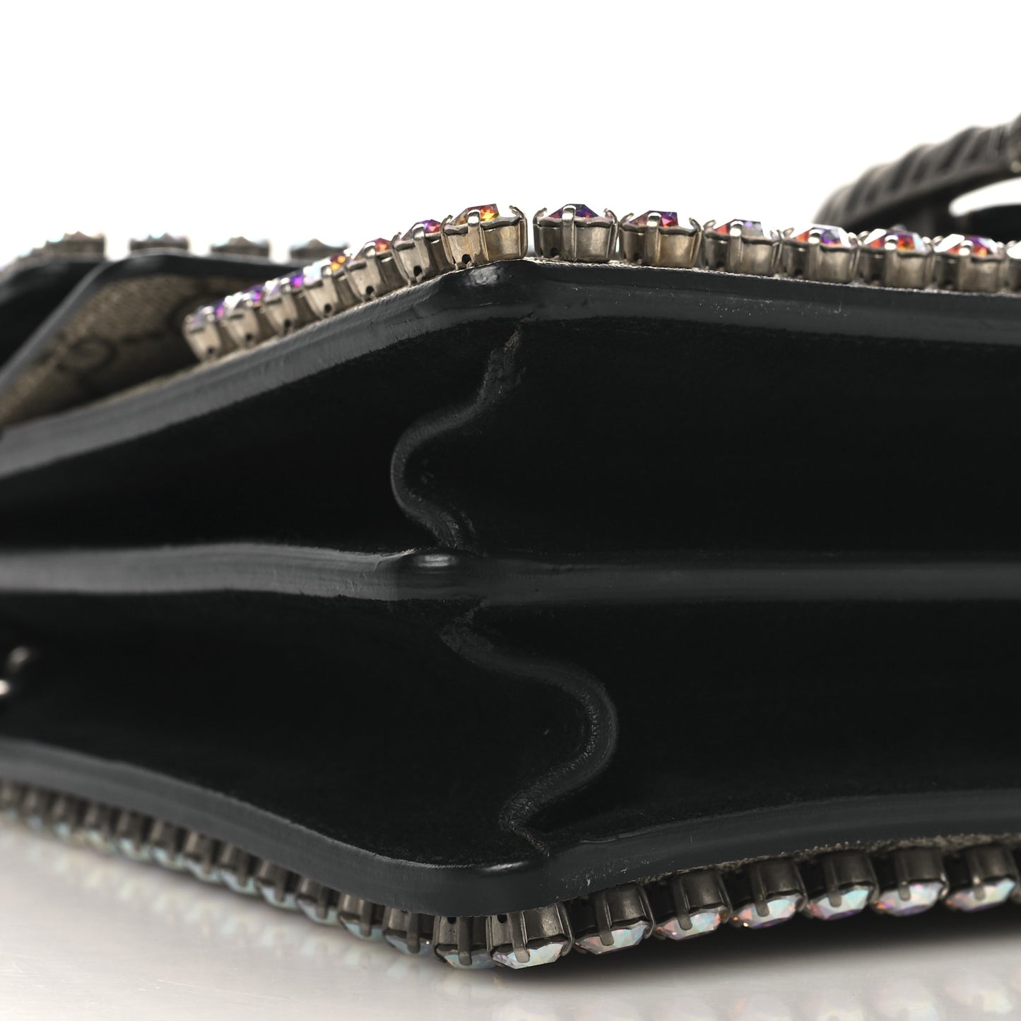 GG Supreme Monogram Crystal Small Dionysus Shoulder Bag Black