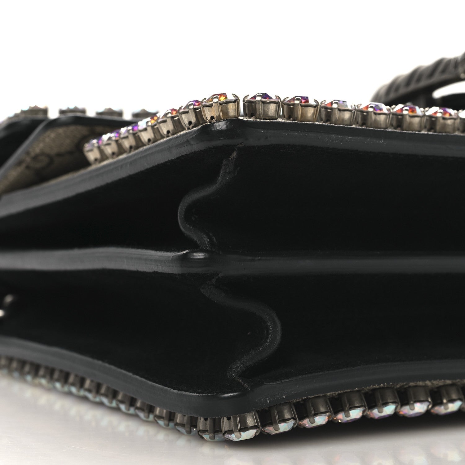 Gucci GG Supreme Monogram Crystal Small Dionysus Shoulder Bag Black 9 of 10