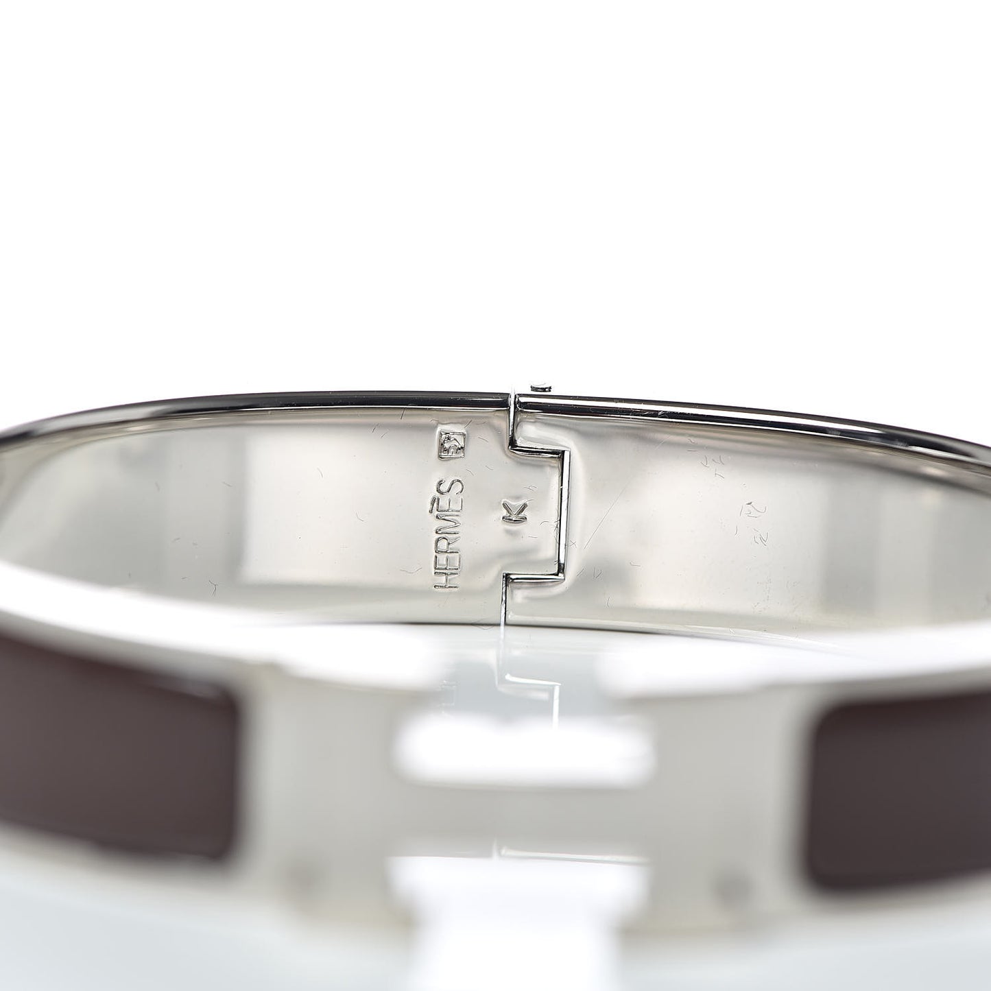 Enamel Narrow Clic Clac H Bracelet PM Chocolate