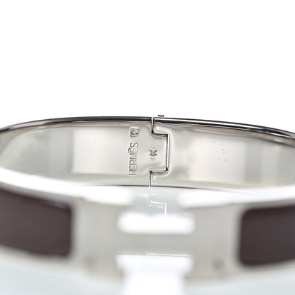 Hermes Enamel Narrow Clic Clac H Bracelet PM Chocolate 4 of 5