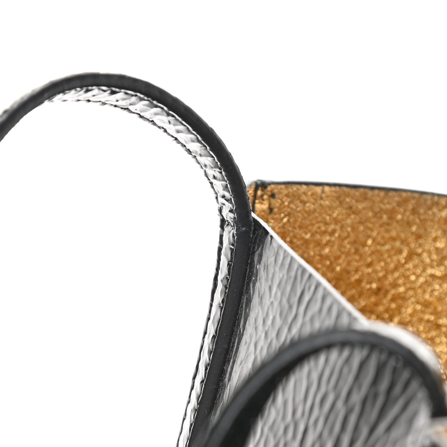 Textured Patent Calfskin XXS Everyday Tote Black