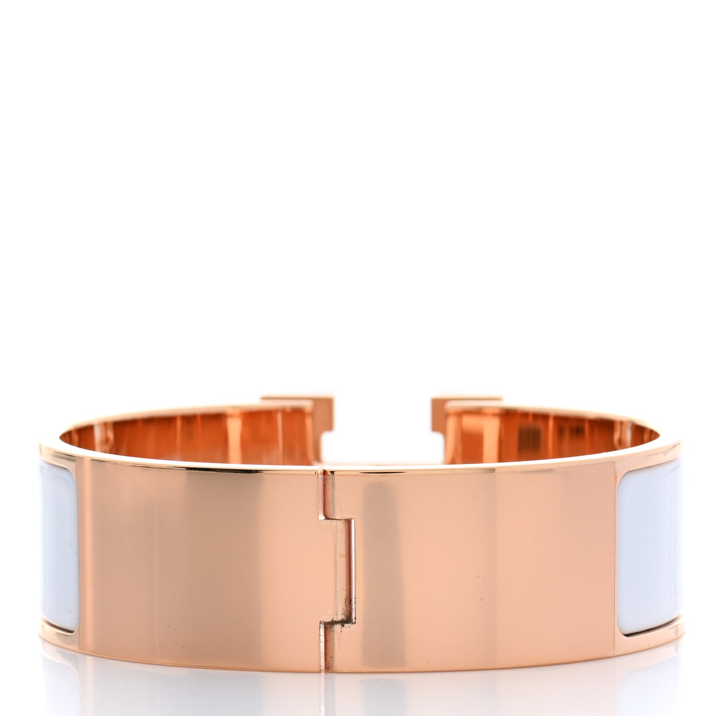 Enamel Wide Clic Clac H Bracelet GM White