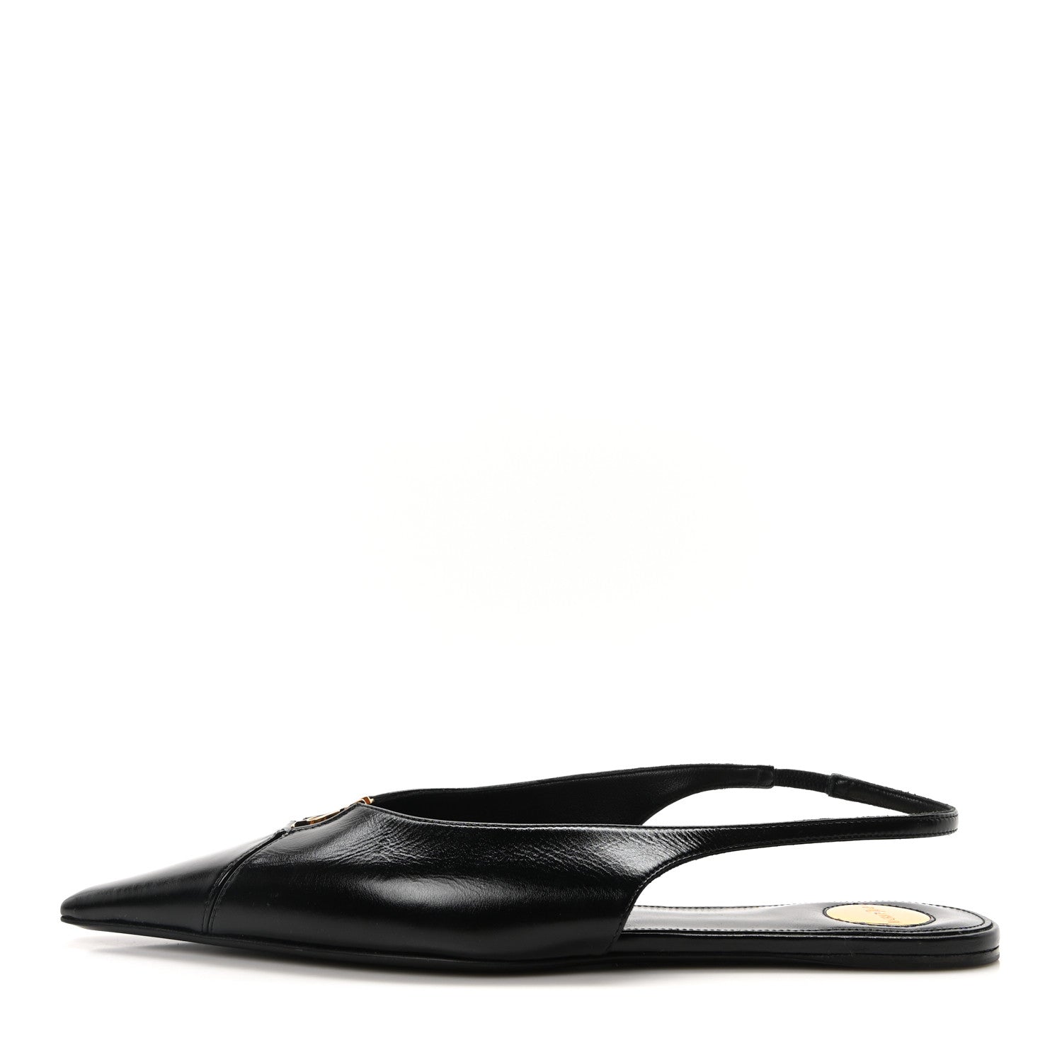 Saint Laurent Nappa Babylone Slingback Flats 36.5 Black 1 of 8