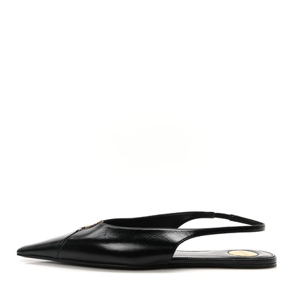 Saint Laurent Nappa Babylone Slingback Flats 36.5 Black 1 of 8