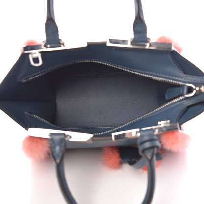 Fendi Vitello Dolce Mink Fur Mini Mini 3jours Tote Blue 5 of 11