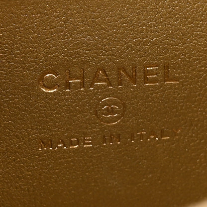 Chanel Metallic Lambskin Quilted Small CC Vanity Case With Chain Gold Gold 6 of 14