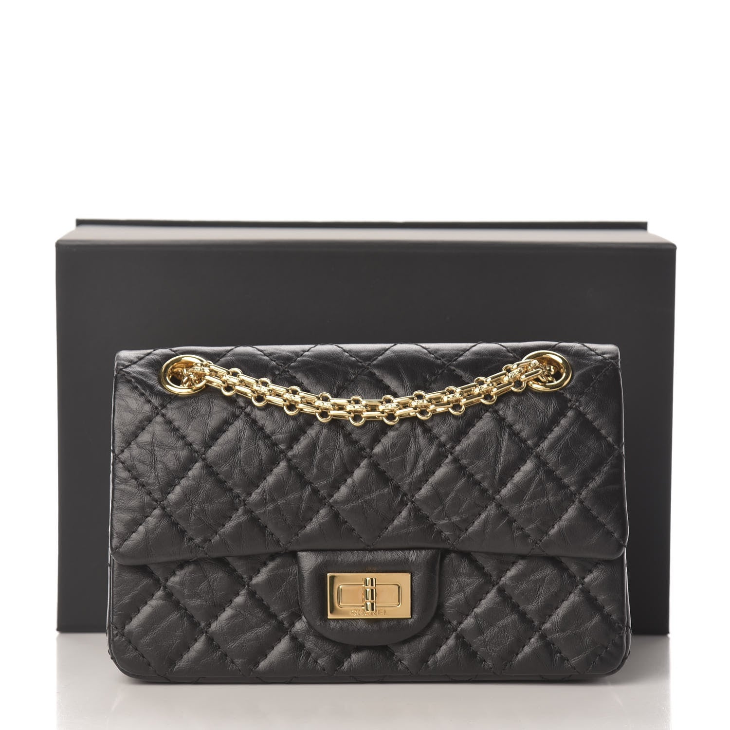 Chanel Aged Calfskin Quilted 2.55 Reissue Mini Flap Black 11 of 11