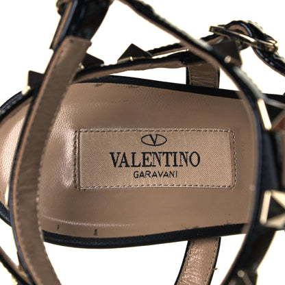 Valentino Garavani Patent Rockstud Gladiator 105mm Sandals 40 Black 7 of 8