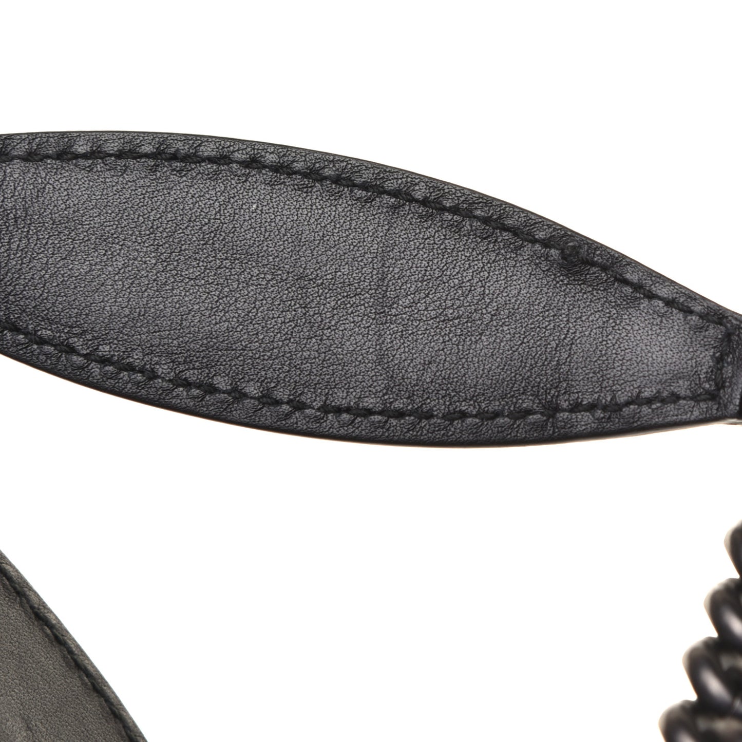 Patent Shearling Medium Soho Chain Shoulder Bag Black