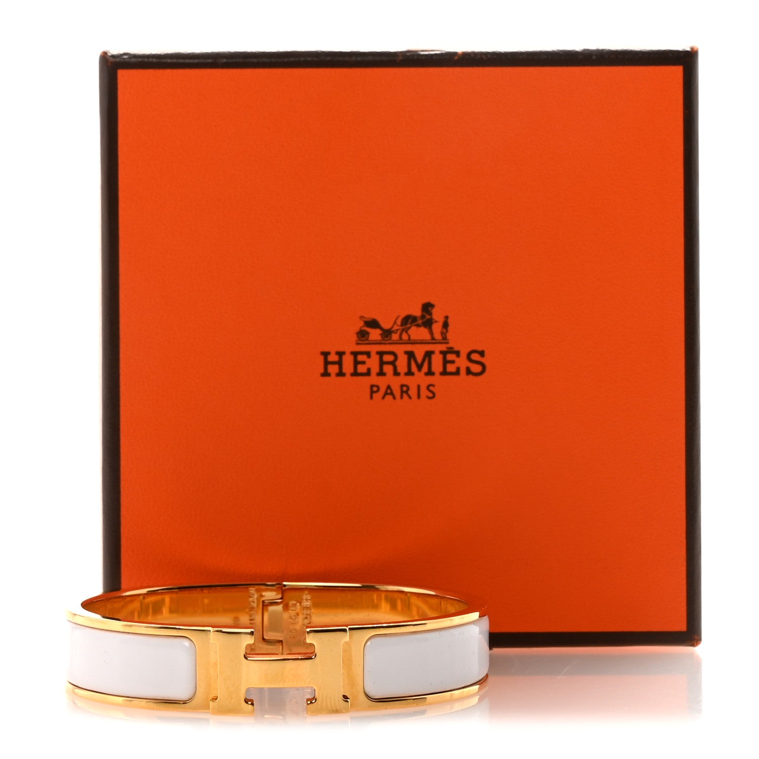 Hermes Enamel Narrow Clic Clac H Bracelet PM White 5 of 5