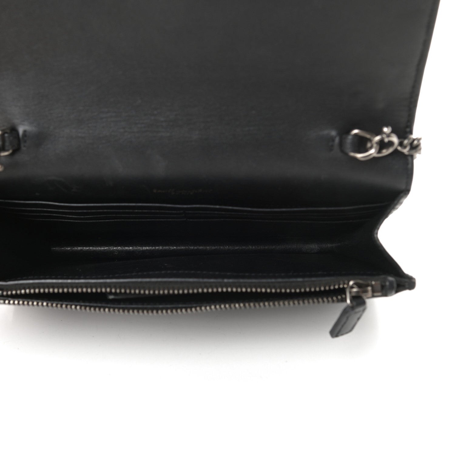 Saint Laurent Smooth Calfskin Classic Monogram Pins Kate Tassel Chain Wallet Black 5 of 18