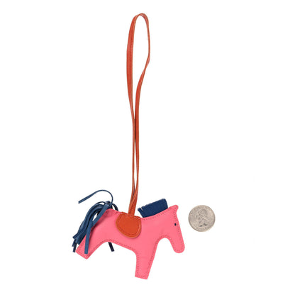 Hermes Milo Lambskin Grigri Rodeo Bag Charm PM Rose Azalee Cornaline Bleu De Malte 2 of 7