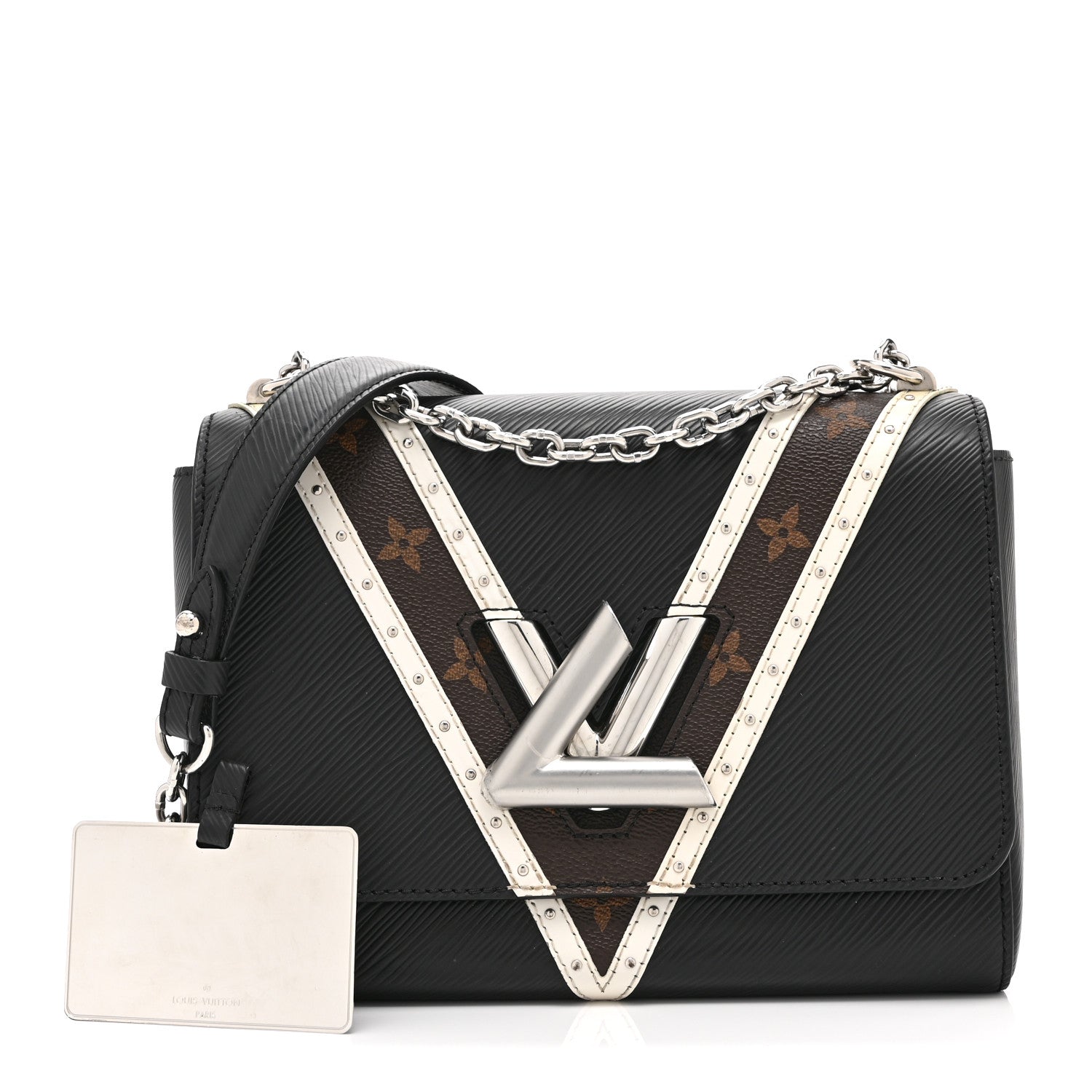 Louis Vuitton Epi Monogram Twist Shoulder Bag MM Black 3 of 11
