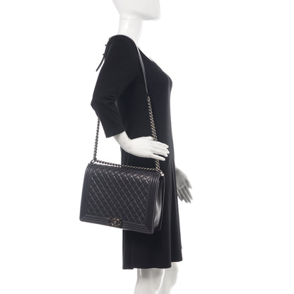 Chanel Lambskin Quilted Large Boy Flap Dark Grey 2 of 14