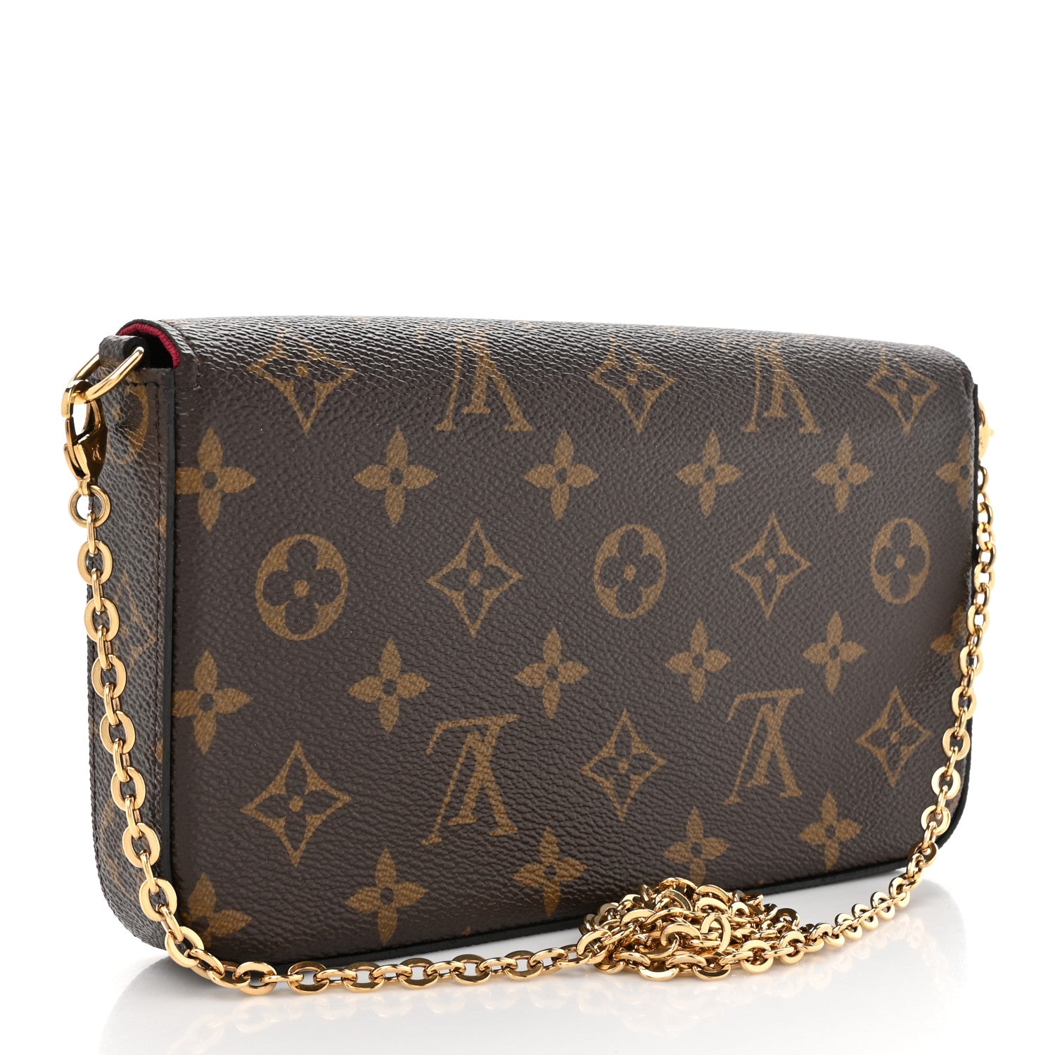 Louis Vuitton Monogram Pochette Felicie Chain Wallet Fuchsia 3 of 10