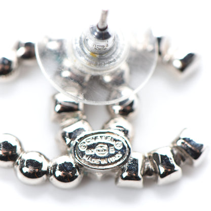 Chanel Baguette Crystal CC Earrings Silver Grey 4 of 5