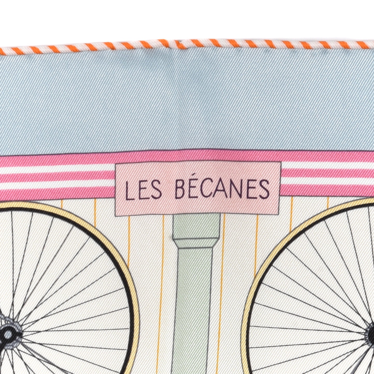Hermes Silk Vintage Les Becanes Scarf 70 Bleu Glacier Ivoire 2 of 5