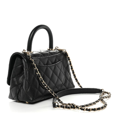 Chanel Caviar Quilted Extra Mini Coco Handle Flap Black 3 of 12