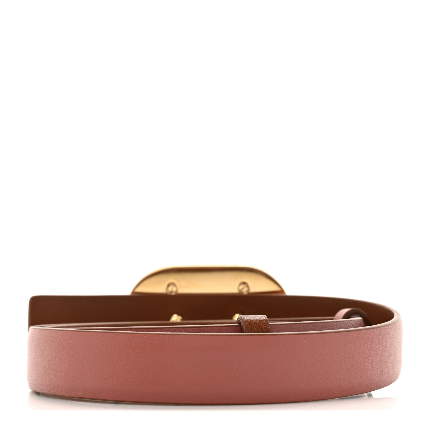 Valentino Garavani Calfskin VLogo Reversible Belt 70 28 Poudre Brown 2 of 4