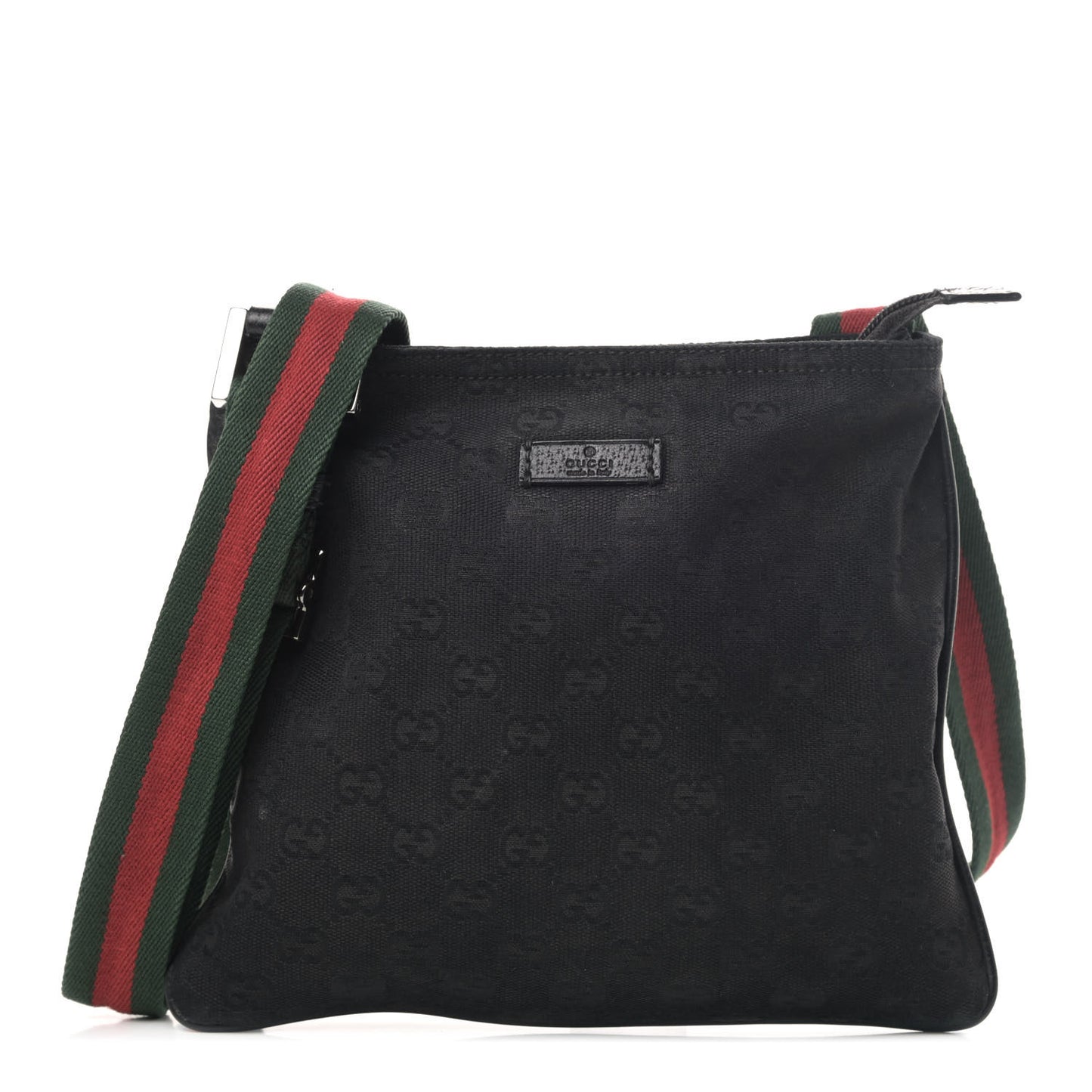 Monogram Web Small Flat Messenger Bag Black