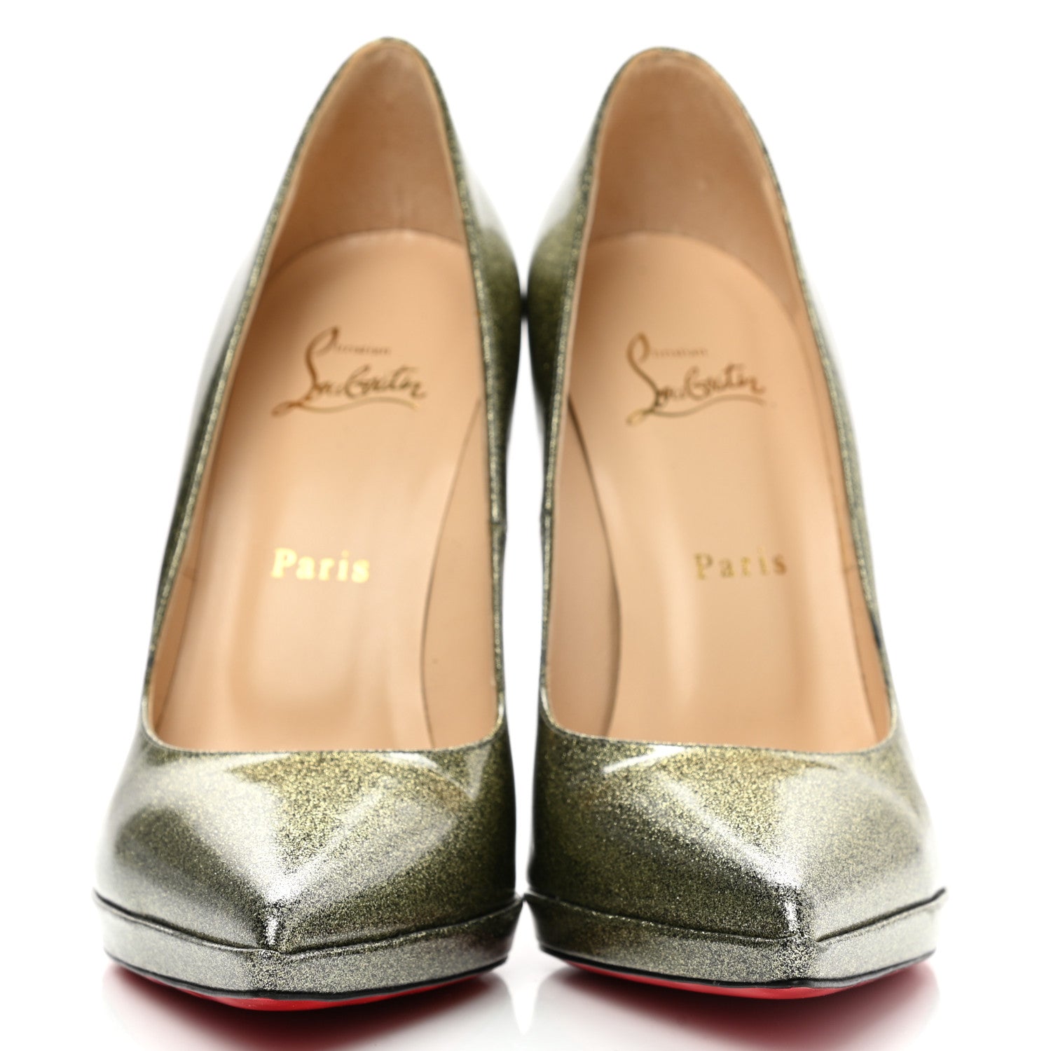Christian Louboutin Patent Glitter Pigalle Plato 120 Pumps 39.5 Gold 2 of 10