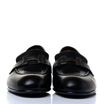 Hermes Goatskin Womens Paris Loafers 36 Black 4 of 8