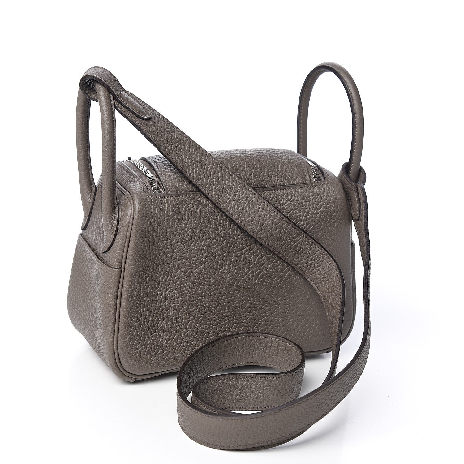 Hermes Taurillon Clemence Mini Lindy 20 Etain 2 of 9