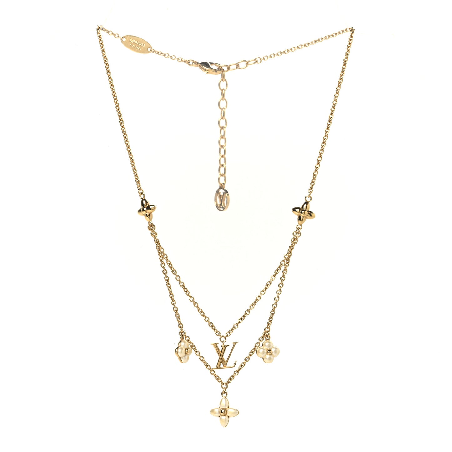 Pearl LV Floragram Necklace Gold