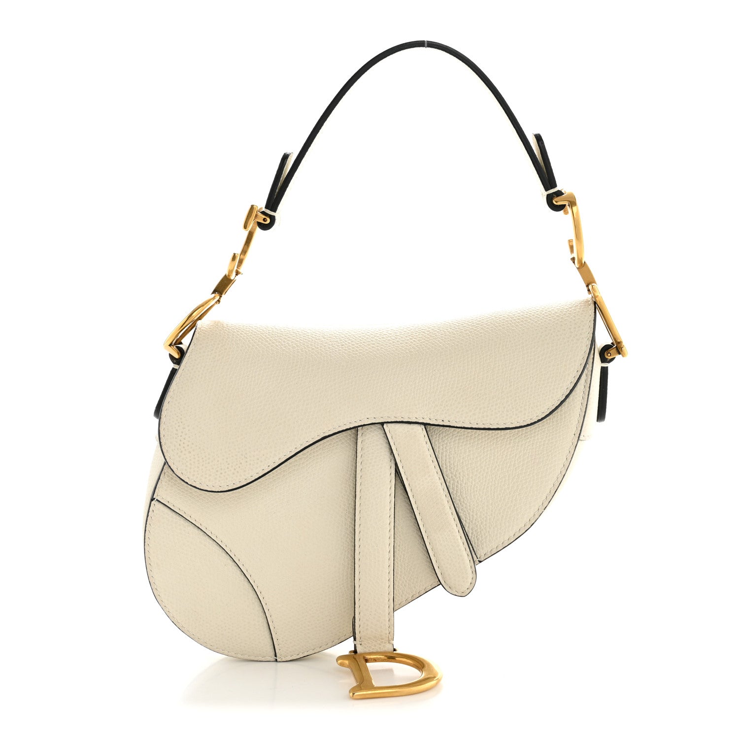 Christian Dior Grained Calfskin Mini Saddle Bag White 1 of 13