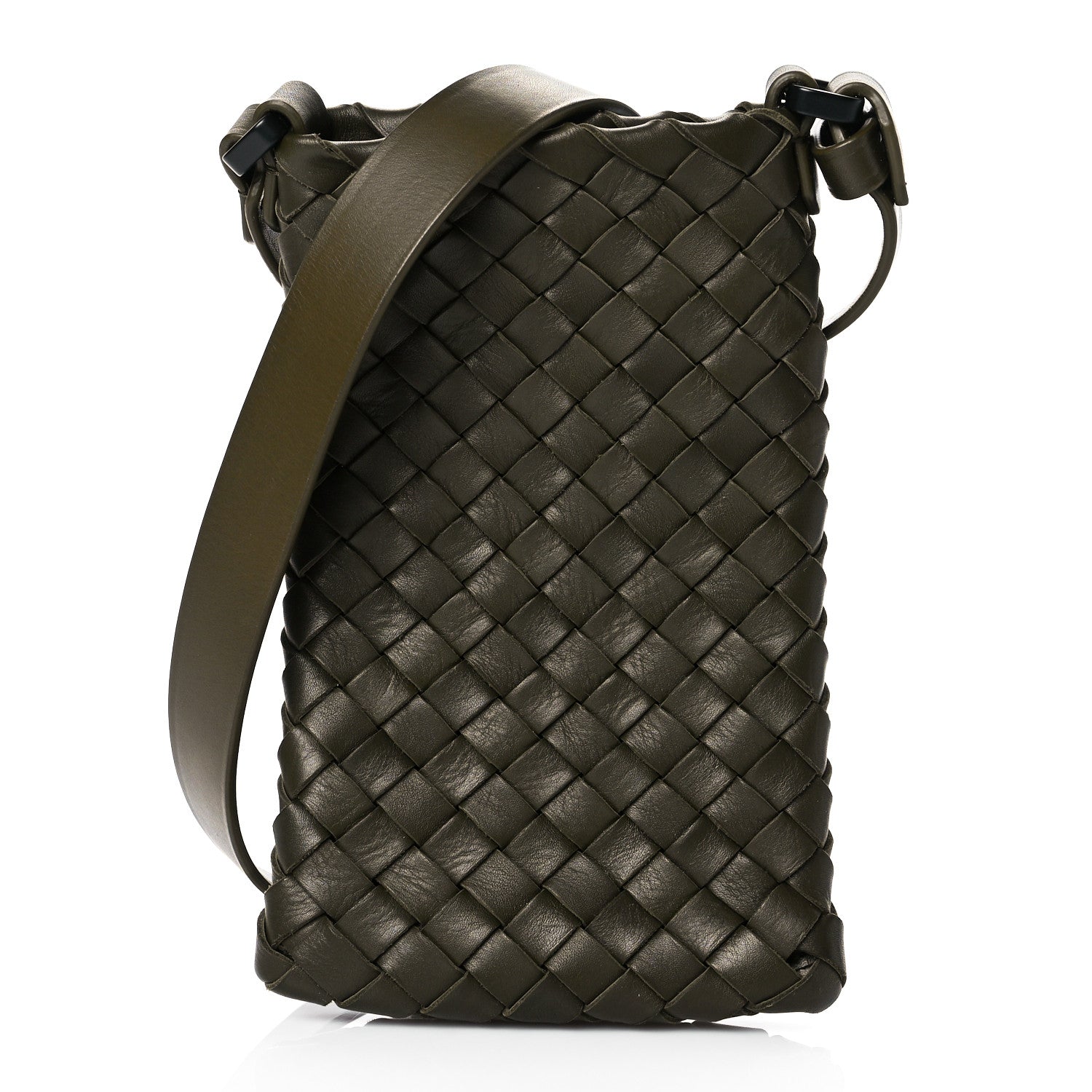 Bottega Veneta Nappa Intrecciato Crossbody Phone Holder Green 1 of 8