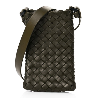 Bottega Veneta Nappa Intrecciato Crossbody Phone Holder Green 1 of 8