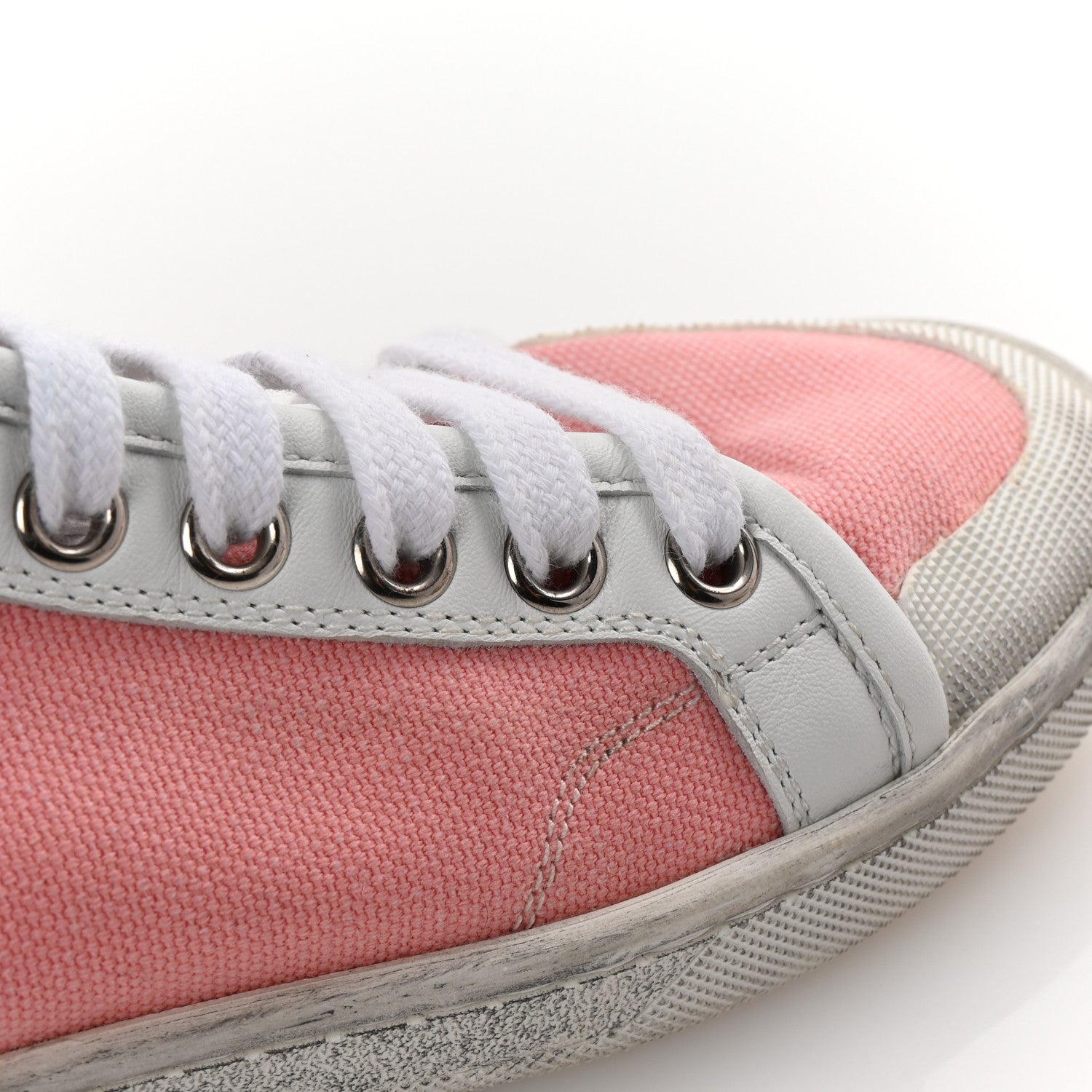 Saint Laurent Canvas Elba Court Classic SL/39 Mid Top Sneakers 35.5 Pink White 10 of 11
