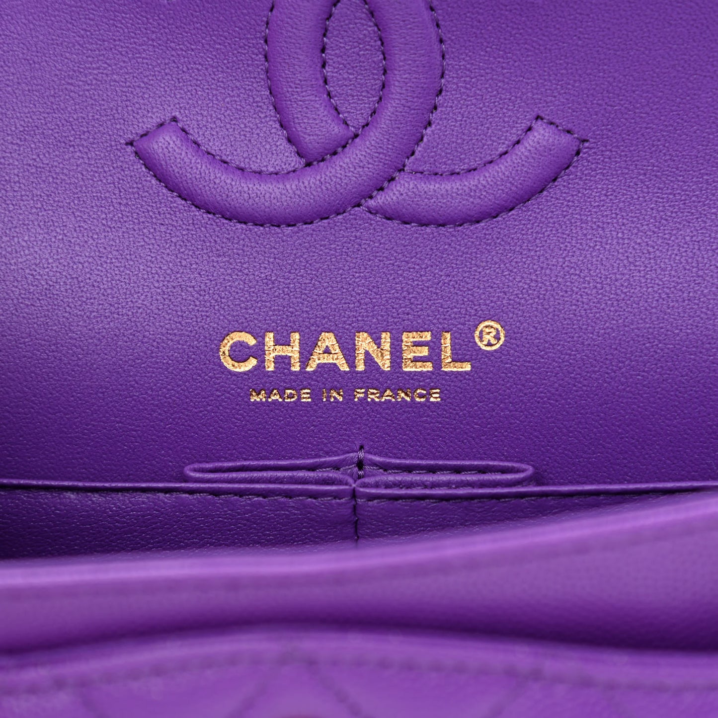 Caviar Quilted Small Double Flap Dark Purple