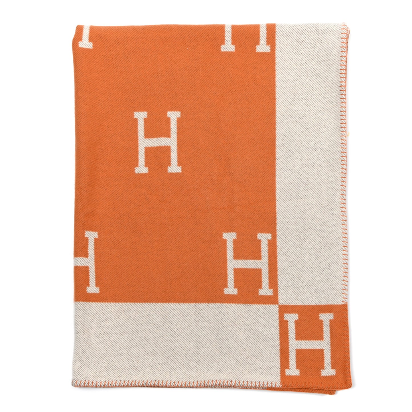 Wool Cashmere Signature Classic Avalon Blanket Ecru Potiron
