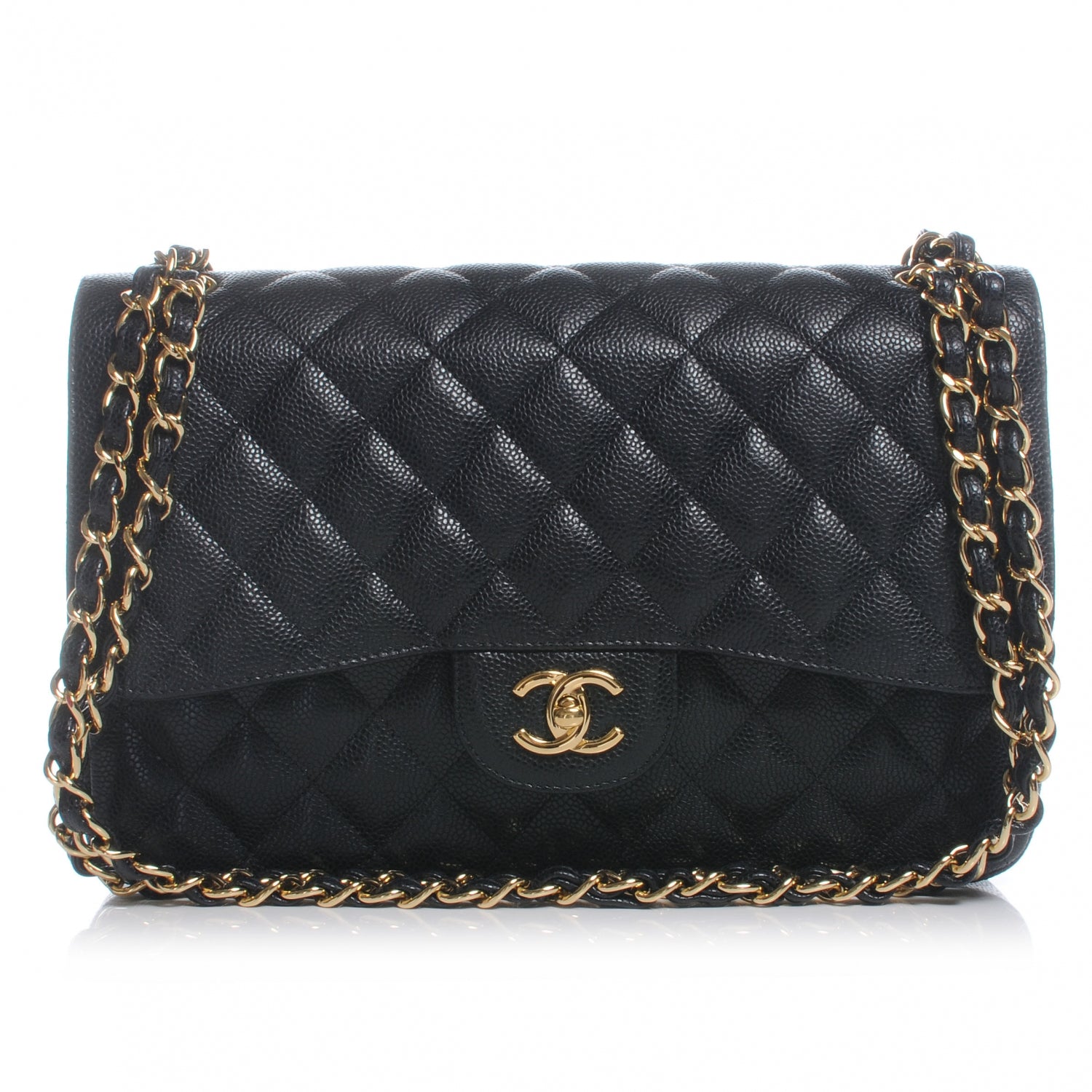Chanel Caviar Quilted Jumbo Double Flap Black 1 of 8