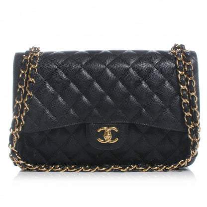 Chanel Caviar Quilted Jumbo Double Flap Black 1 of 8