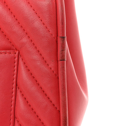 Chanel Lambskin Reverse Chevron Quilted Round Top Handle Flap Bright Pink 16 of 20