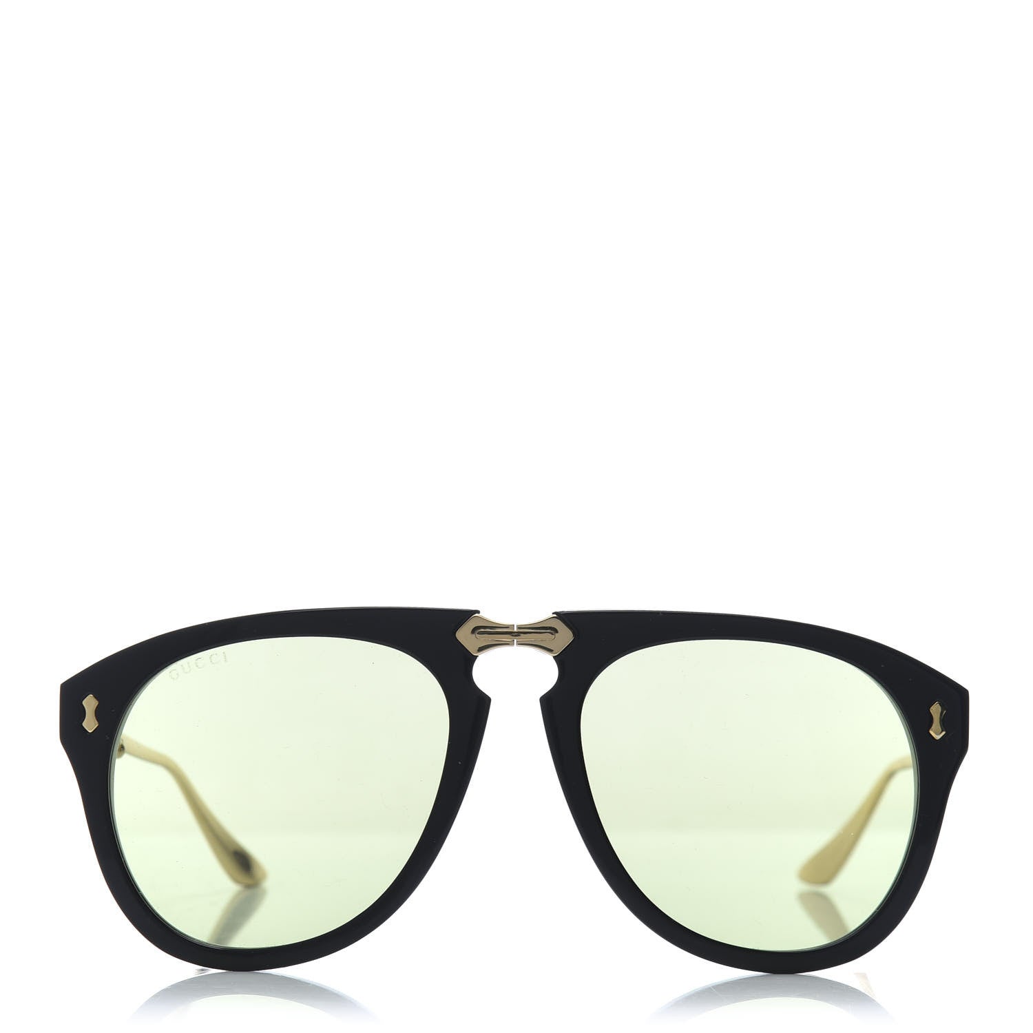 Gucci Folding Aviator Sunglasses GG0305S Black Gold 2 of 9