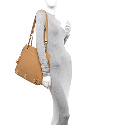 Chanel Caviar CC Shoulder Bag Beige 2 of 13