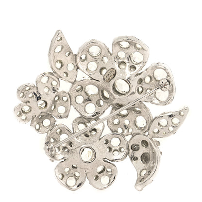 Chanel Crystal Camellia Brooch Silver 3 of 4