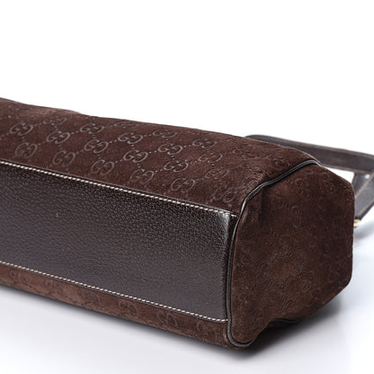 Gucci Monogram Suede Medium Charmy Shoulder Bag Dark Brown 9 of 9