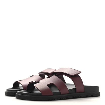 Hermes Calfskin Womens Chypre Sandals 38.5 Rouge H 4 of 10