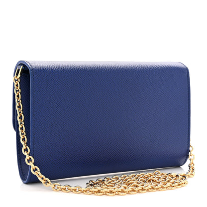 Dolce & Gabbana Dauphine Crystal Wallet On Chain Blue 3 of 9