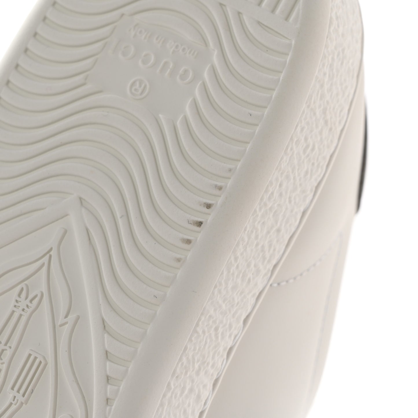 Calfskin Interlocking G Perforated Womens Ace Sneakers 37 White Grey Sky