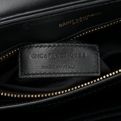 Saint Laurent Calfskin Y Quilted Monogram Toy Loulou Crossbody Bag Black 7 of 11